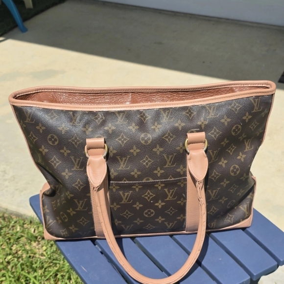 Authentic Louis Vuitton Vintage PM  Weekender Tote Sac Bag Brown Women 18x11 - Picture 11 of 16